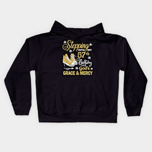 Stepping Into My 57th Birthday With God's Grace & Mercy Bday Kids Hoodie